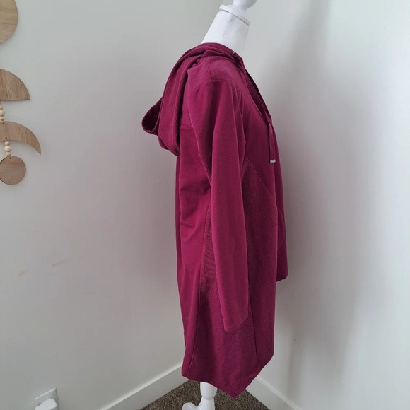 LOGO Lori Goldstein Purple Hooded Oversized Tunic Sweater Pullover Size Small - Picture 3 of 7
